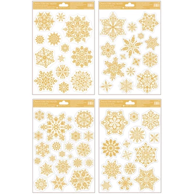 Ablakmatrica 249 Fényes arany hópelyhek (glitteres) 20*30cm