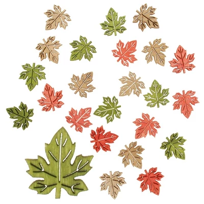 Fa díszítőelemek 2 cm 24 db levelek