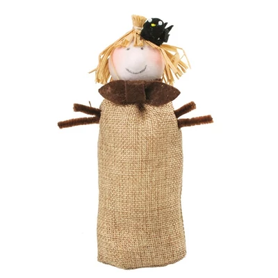 Juta madárijesztő fekete varjúval, 18 cm
