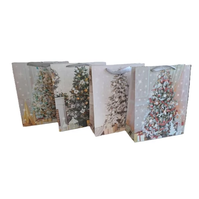 ACH-ER1386 Dísztasak Karácsonyi Karácsonyfák 26*32*10cm 4minta