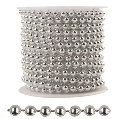 AN2086 Dekorációs gyöngy zsinór 3m ezüst
