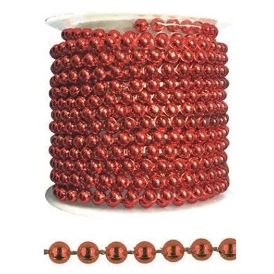 AN2088 Dekorációs gyöngy zsinór 3m piros