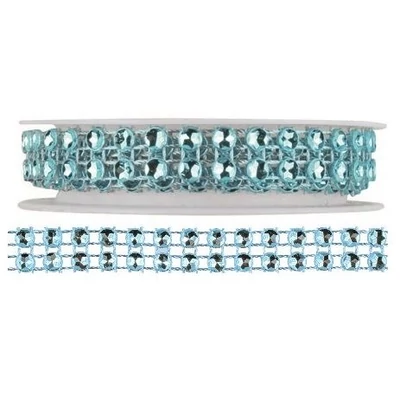 AN2097 Strasszos szalag 75cm kék