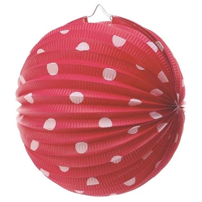 AN9266 Lampion 25cm Piros pöttyös