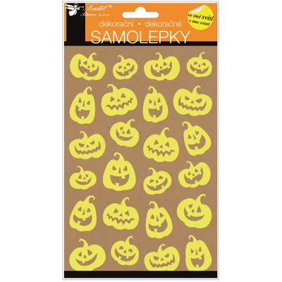 Sötétben világító öntapadó matrica Halloween sütőtök minta 14 x 25 cm