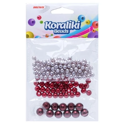 BR-KZ6 Gyöngyfűző készlet Piros 3méret +damil