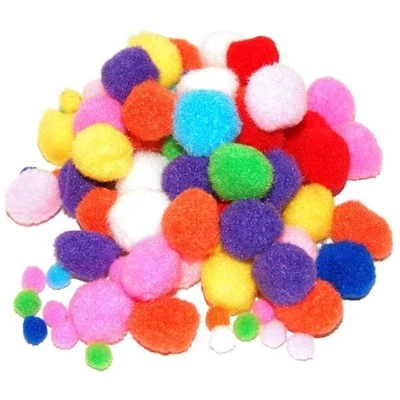 BR-POM07 Pompon 100db-os Vegyes szín/méret