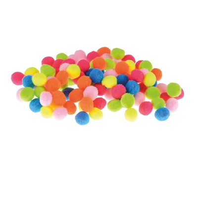 BR-POM28 Pompon 10mm 100db-os Neon Mix