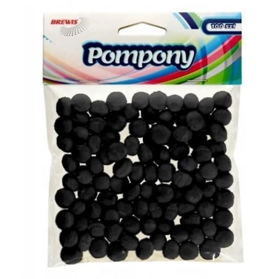 BR-POM30 Pompon 10mm 100db-os Fekete