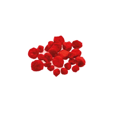 BR-POM35 Pompon szuperbolyhos 24db-os Piros