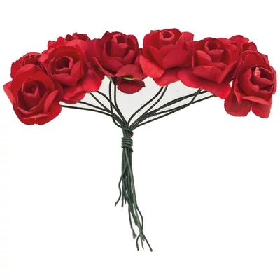 BR-RP6 Rózsabimbó papír 12db-os piros