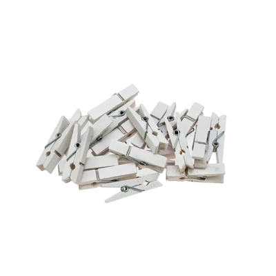 BR-SPB25 Dekor fa csipesz Fehér 2,5cm 20db-os
