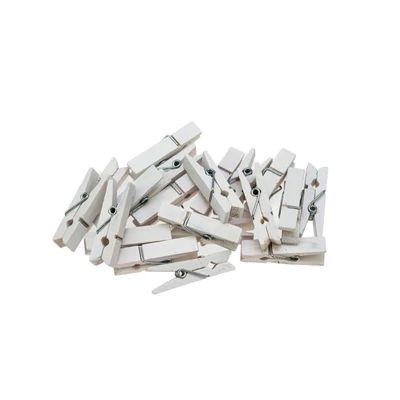 BR-SPB45 Dekor fa csipesz Fehér 4,5cm 20db-os