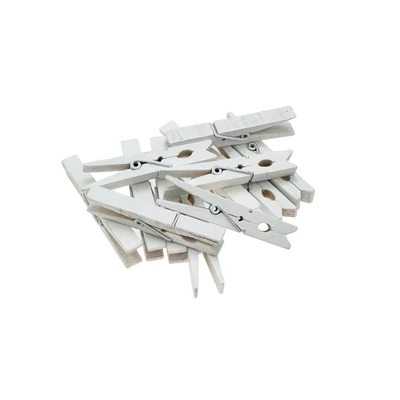 BR-SPB72 Dekor fa csipesz Fehér 7,2cm 12db-os