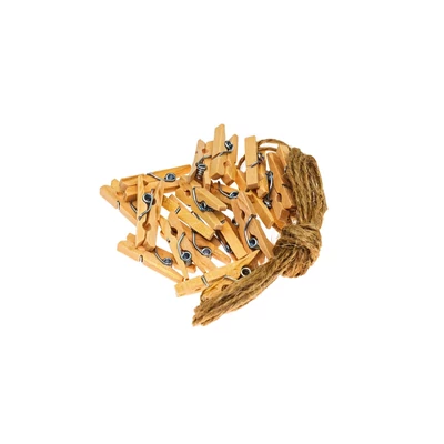 BR-SPNZ25 Dekor fa csipesz Natúr 2,5cm + Zsinor 20db-os