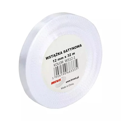 BR-WS12-1 Szatén szalag 12mm*32m Fehér