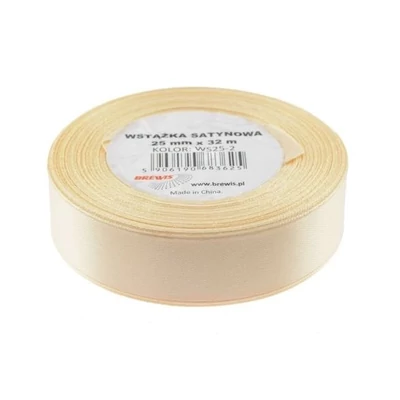 BR-WS25-2 Szatén szalag 25mm*32m Bézs
