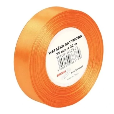 BR-WS25-25 Szatén szalag 25mm*32m Narancs