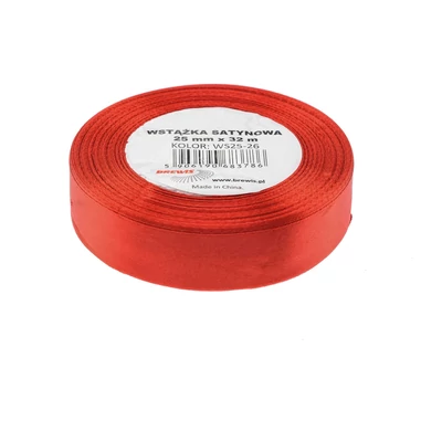 BR-WS25-26 Szatén szalag 25mm*32m Piros