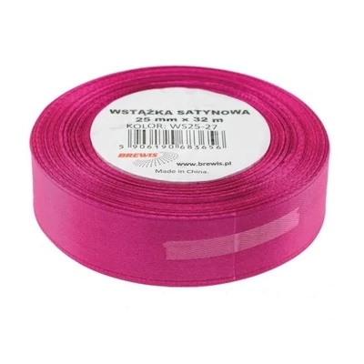 BR-WS25-27 Szatén szalag 25mm*32m Közép rózsaszín