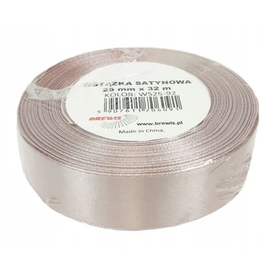 BR-WS25-92 Szatén szalag 25mm*32m Púder rózsaszín