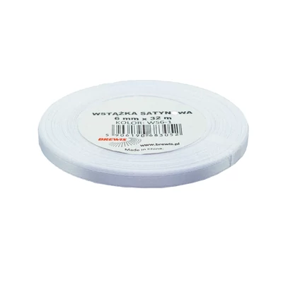 BR-WS6-1 Szatén szalag 6mm*32m Fehér