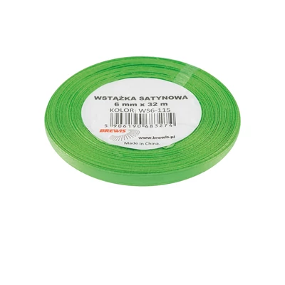 BR-WS6-115 Szatén szalag 6mm*32m Zöld