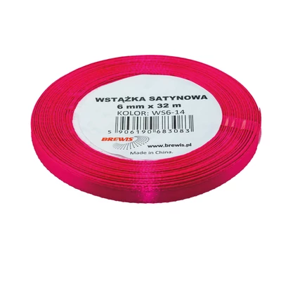 BR-WS6-14 Szatén szalag 6mm*32m Rózsaszín