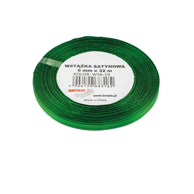 BR-WS6-19 Szatén szalag 6mm*32m Sötét zöld