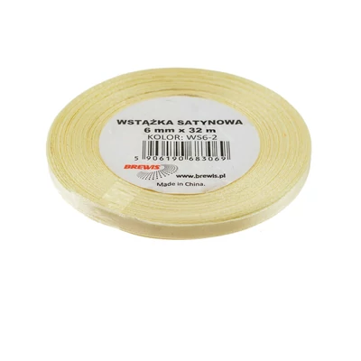 BR-WS6-2 Szatén szalag 6mm*32m Bézs