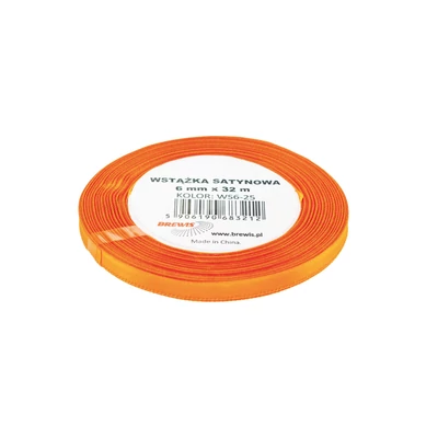 BR-WS6-25 Szatén szalag 6mm*32m Narancs