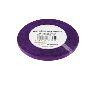 BR-WS6-34 Szatén szalag 6mm*32m Lila