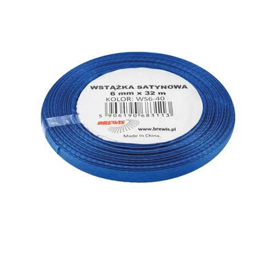 BR-WS6-40 Szatén szalag 6mm*32m Közép kék