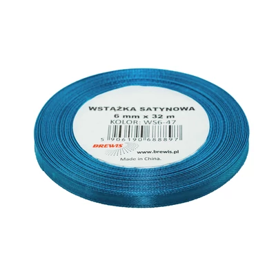 BR-WS6-47 Szatén szalag 6mm*32m Türkiz