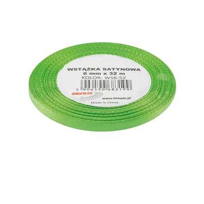 BR-WS6-52 Szatén szalag 6mm*32m Almazöld