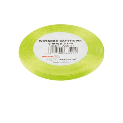 BR-WS6-57 Szatén szalag 6mm*32m Neon Zöld