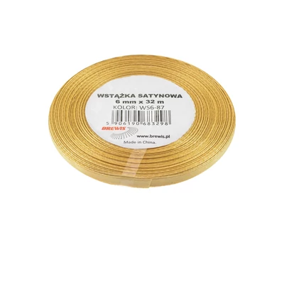 BR-WS6-87 Szatén szalag 6mm*32m Arany