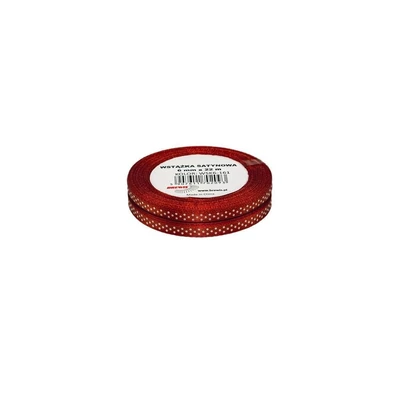 BR-WSK6-161 Szatén szalag 6mm*22m Pöttyös réz