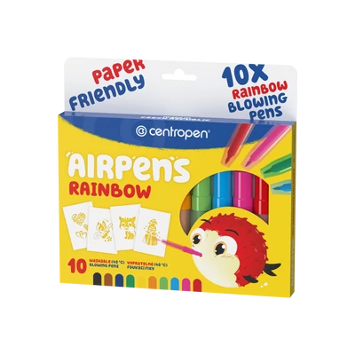 AIRPENS RAINBOW /10 fújós filctoll készlet papírra +4 sablon