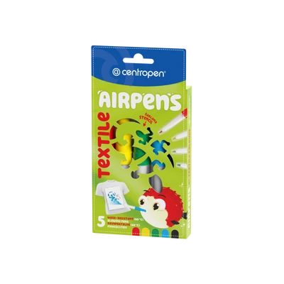 AIRPENS TEXTILE/5 fújós filctoll készlet textilre +1 sablon