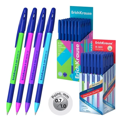 EK-42751 Golyóstoll Kék R-301 Neon Stick&amp;Grip