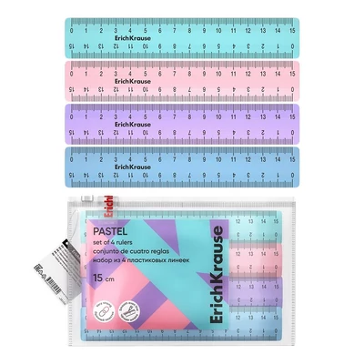EK-49558 Vonalzó szett Pastel 15cm