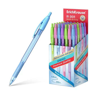 EK-58091 Golyóstoll Kék R-301 Spring Matic&amp;Grip