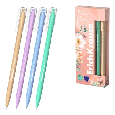 EK-61047 Golyóstoll Kék Slim Stick Pastel Bloom