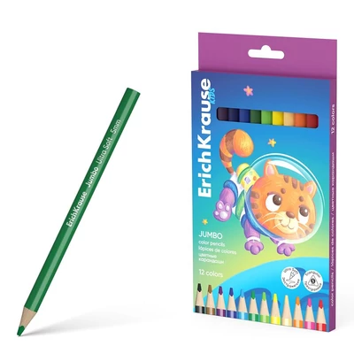 EK-61780 Színesceruza 12db-os Kids Jumbo Space Animals