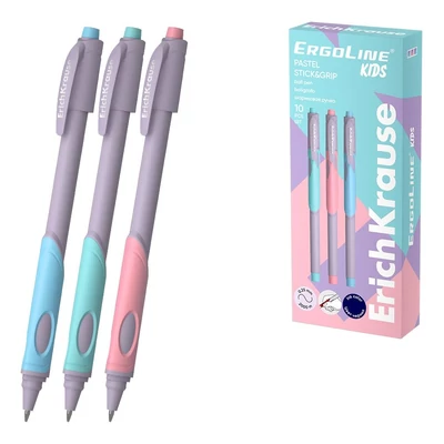EK-62037 Golyóstoll Kék ErgoLine Kids Stick&amp;Grip Pastel