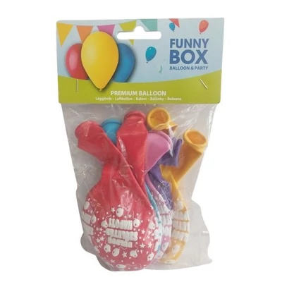 FB-194669 Lufi 30cm Boldog Születésnapot 10db piros-kék-rózsaszín-lila-sárga