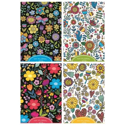 FC-17100-03v Notesz vonalas 125*200mm 80lap My floral jotter