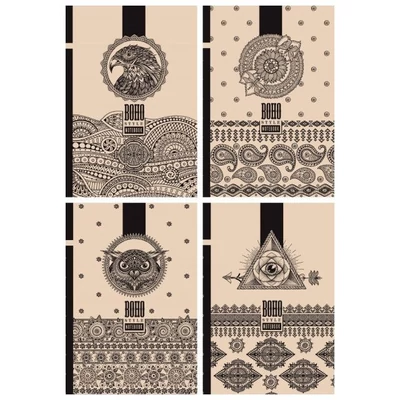 FC-18242-45v Notesz vonalas 113*165mm 80lap Boho style jotter