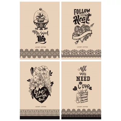 FC-18418-21 Notesz vegyes oldalak 113*165mm 96lap Kraft Lucky jotter